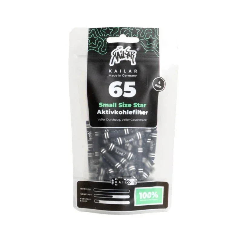 Kailar Small Size Star Papier Aktivkohlefilter 5,9 mm – 65 Stück
