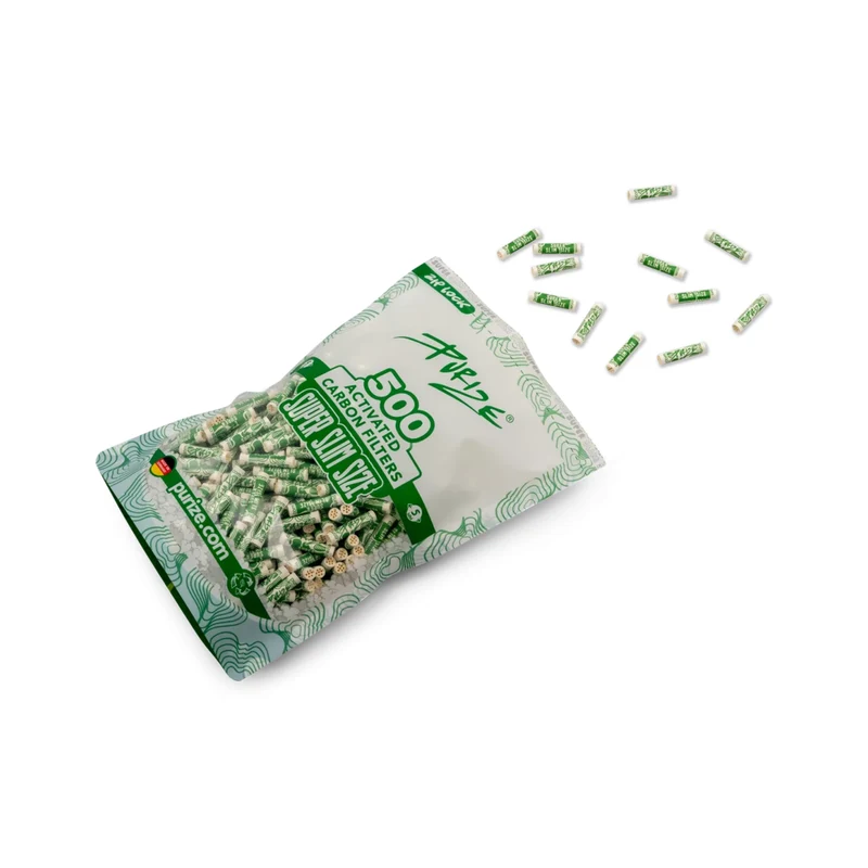 PURIZE Super Slim Aktivkohlefilter 5mm White – 500 Stück