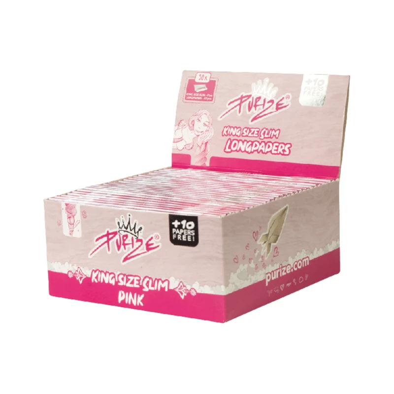 PURIZE King Size Slim Pink Box – Papers 50 x 42 Blatt