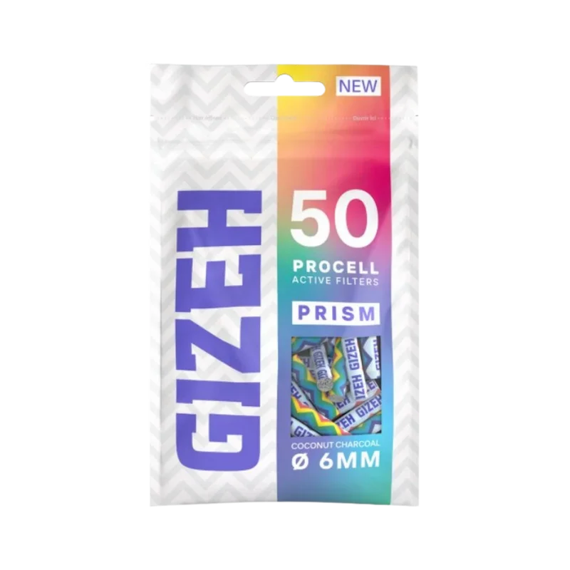 GIZEH ProCell Aktivkohlefilter 6 mm Prism – 50 Stück