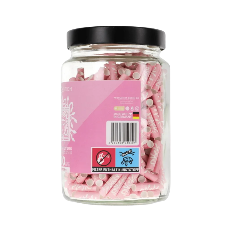 MedusaFilters Hybrid Aktivkohlefilter 6 mm ROSÉ – 500 Stück Glas