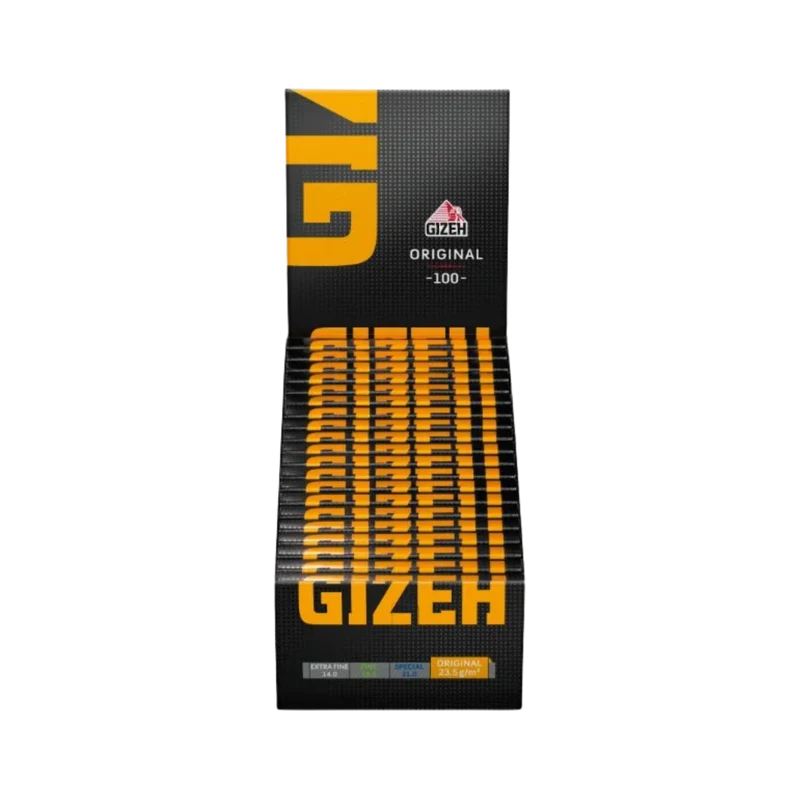 GIZEH Black Original Papers Regular Size – Display, 20 Hefte à 100 Blatt