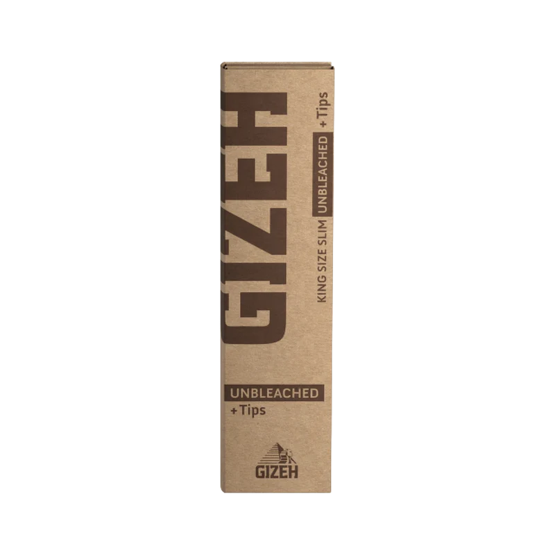 GIZEH Unbleached King Size Slim Papers + Tips – 34 Blatt