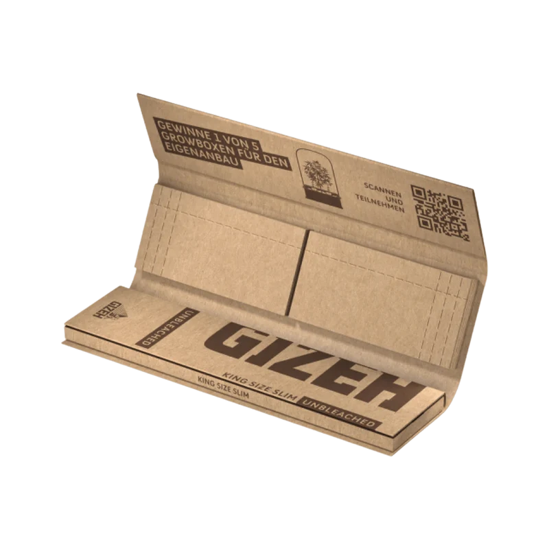 GIZEH Unbleached King Size Slim Papers + Tips – 34 Blatt