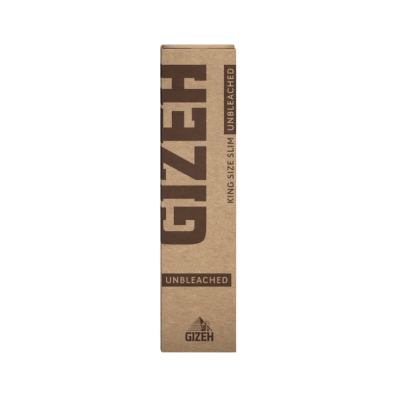 GIZEH King Size Slim Papers Unbleached – Display, 50 Hefte à 34 Blatt