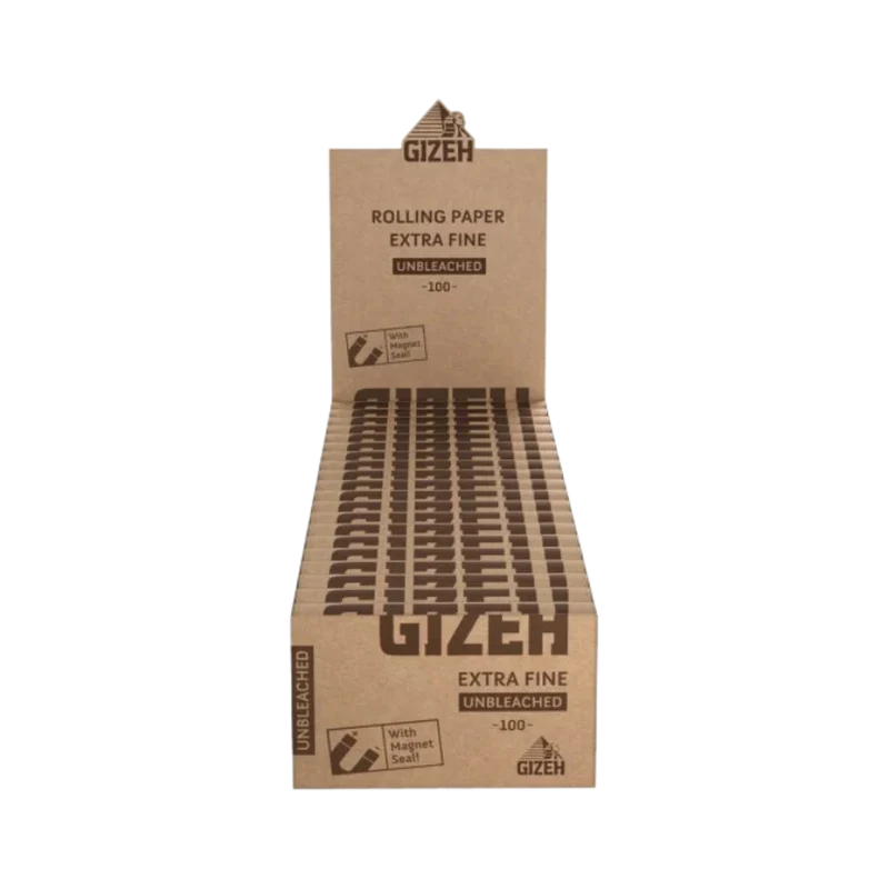 GIZEH DW Extra Fine Unbleached Papers – Display, 20 Hefte à 100 Blatt
