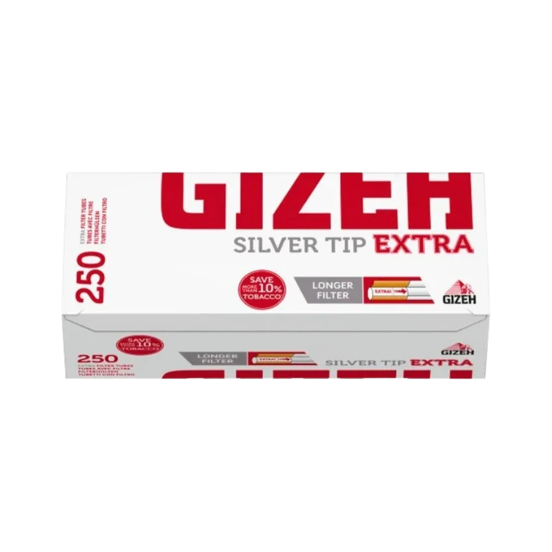 GIZEH Silver Tip Extra Zigarettenhülsen King Size – 250 Stück