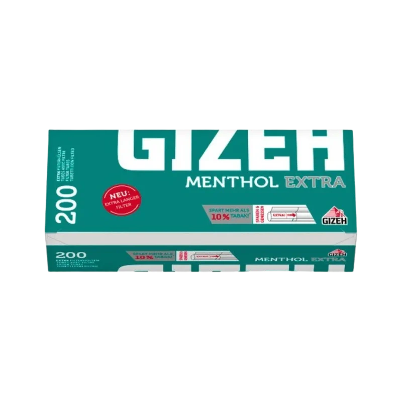GIZEH Menthol Extra Filterhülsen zum Stopfen – 200 Stück