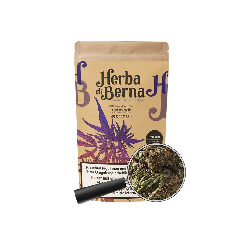 Herba di Berna Blueberry Muffin – Outdoor CBD Blüten, 40g