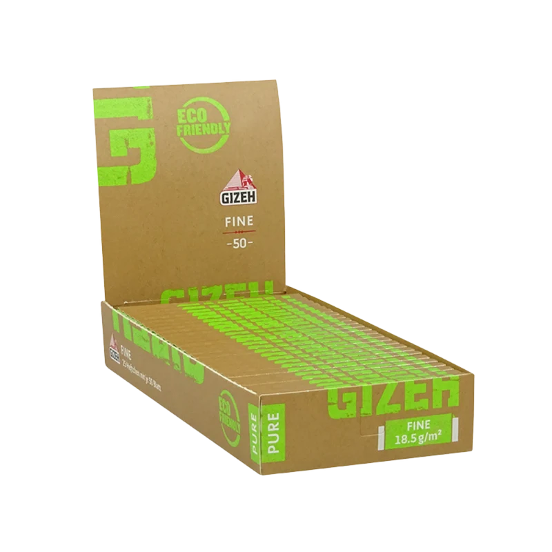 GIZEH PURE - Fine 50 Blatt (brown/grün)