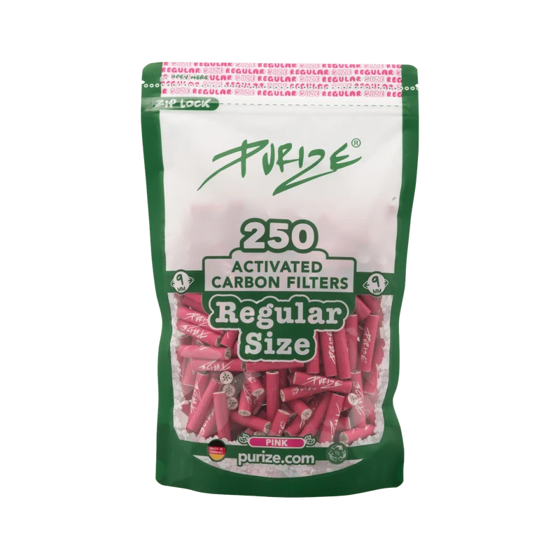 PURIZE Regular Aktivkohlefilter 9 mm Pink - 250 Stück