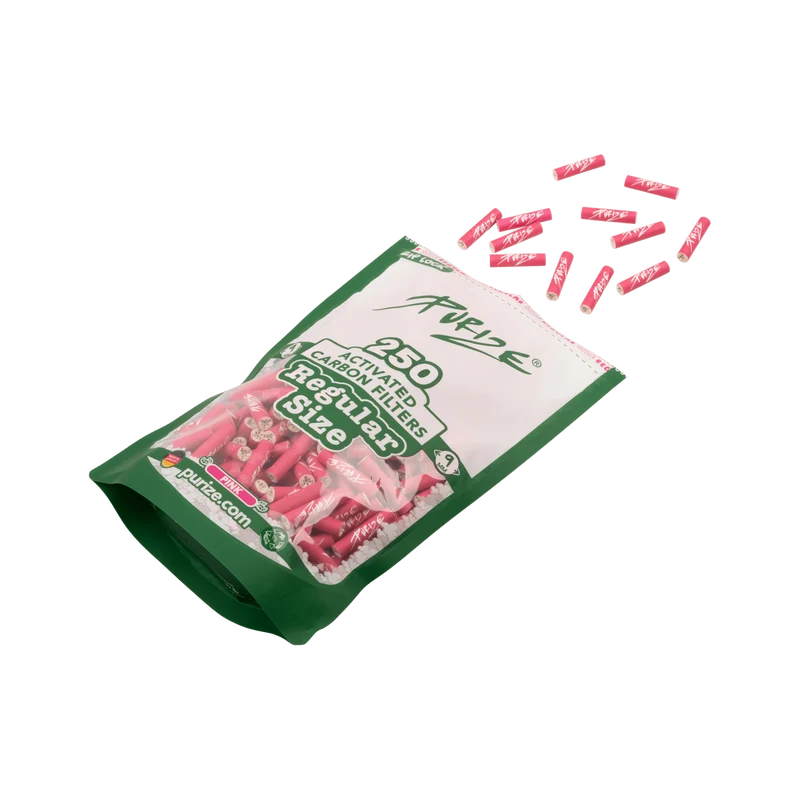 PURIZE Regular Aktivkohlefilter 9 mm Pink - 250 Stück