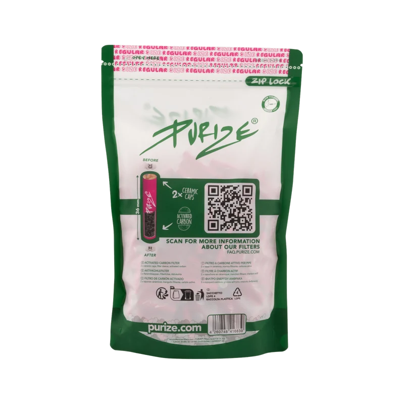 PURIZE Regular Aktivkohlefilter 9 mm Pink - 250 Stück