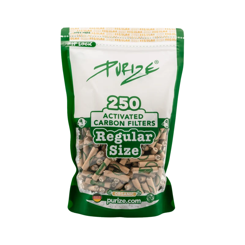 PURIZE Regular Aktivkohlefilter 9 mm Organic - 250 Stück