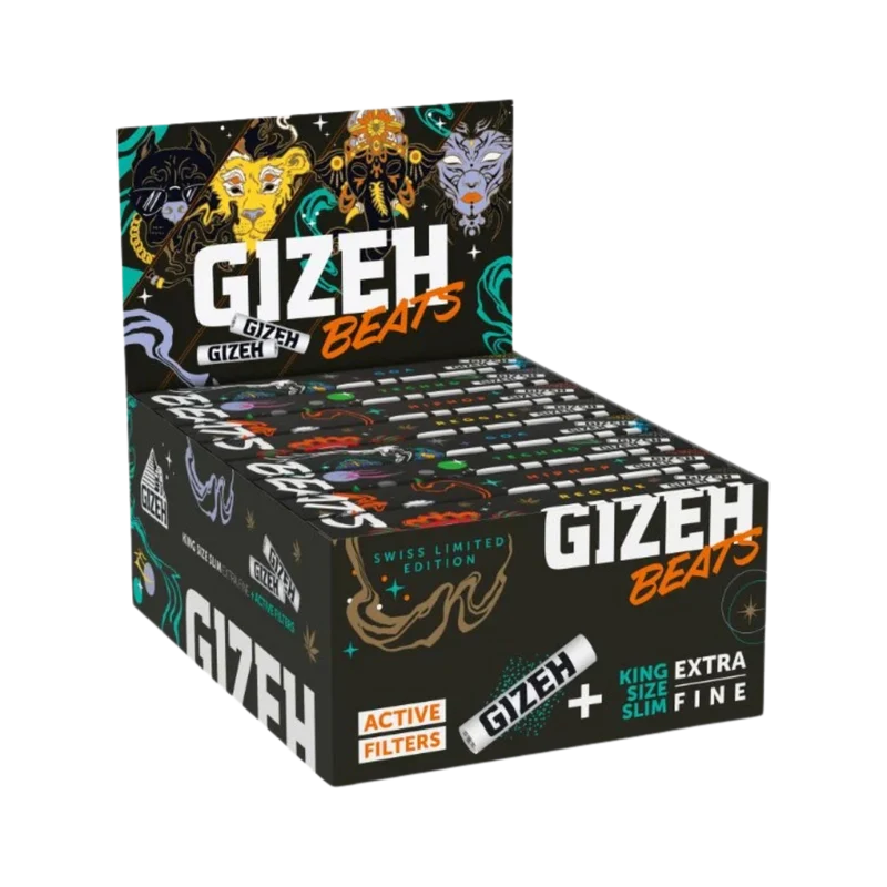 GIZEH Beats Swiss Edition – King Size Slim Papers + Aktivkohlefilter