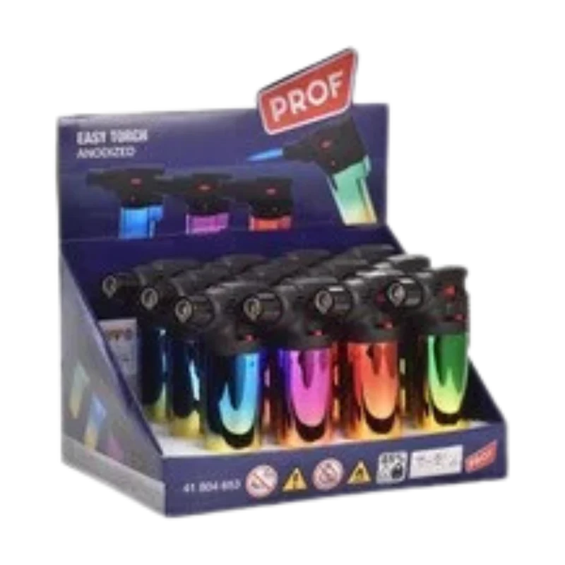 PROF Easy Torch Metallic Feuerzeug Jetflame Blue – 12er Display