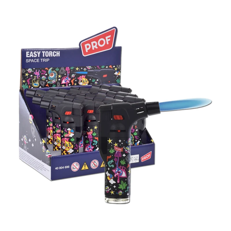 PROF Easy Torch Space Trip Feuerzeug Jetflame Blue – 12er Display