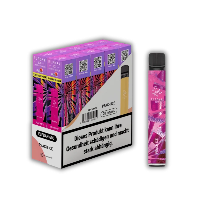 Elf Bar 600 Streetparade Peach Ice – Einweg Vape 20 mg/ml