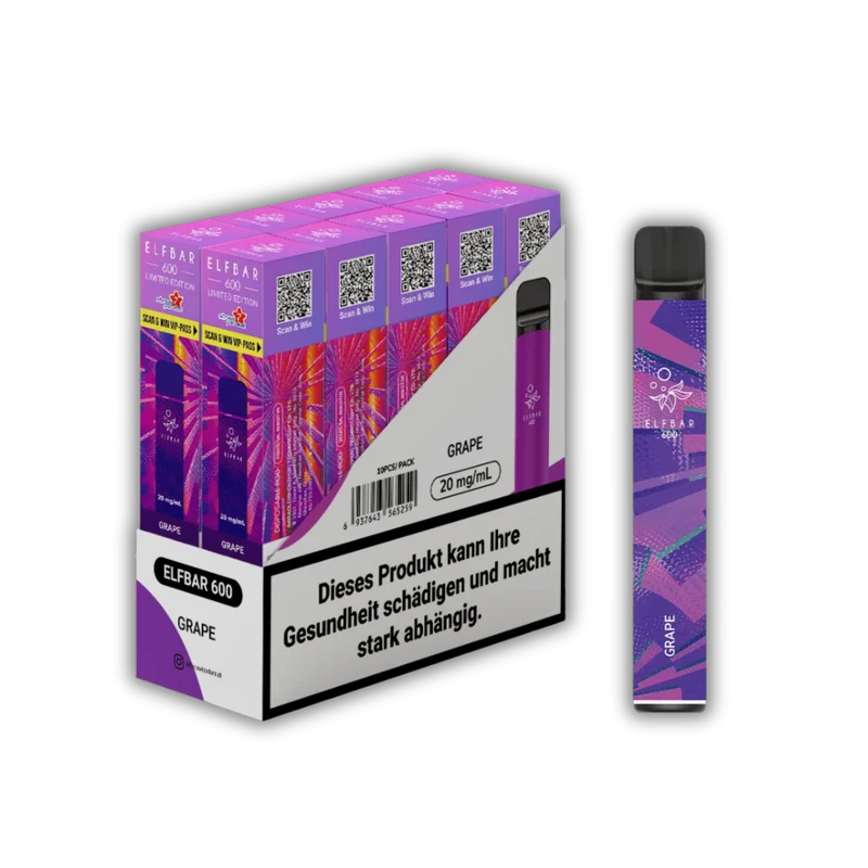Elf Bar 600 Streetparade Grape – Einweg Vape 20 mg/ml