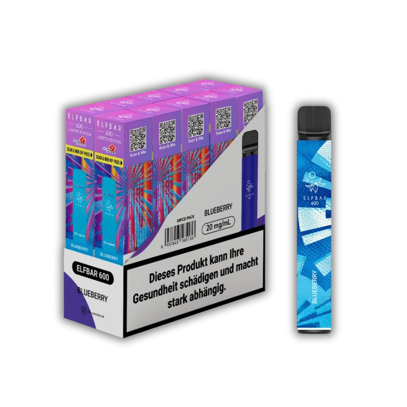 Elf Bar 600 Streetparade Blueberry – Einweg Vape 20 mg/ml