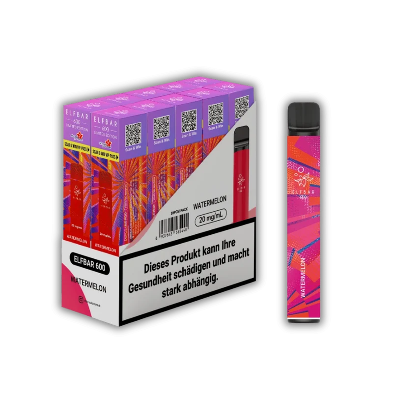 Elf Bar 600 Streetparade Watermelon – Einweg Vape 20 mg/ml