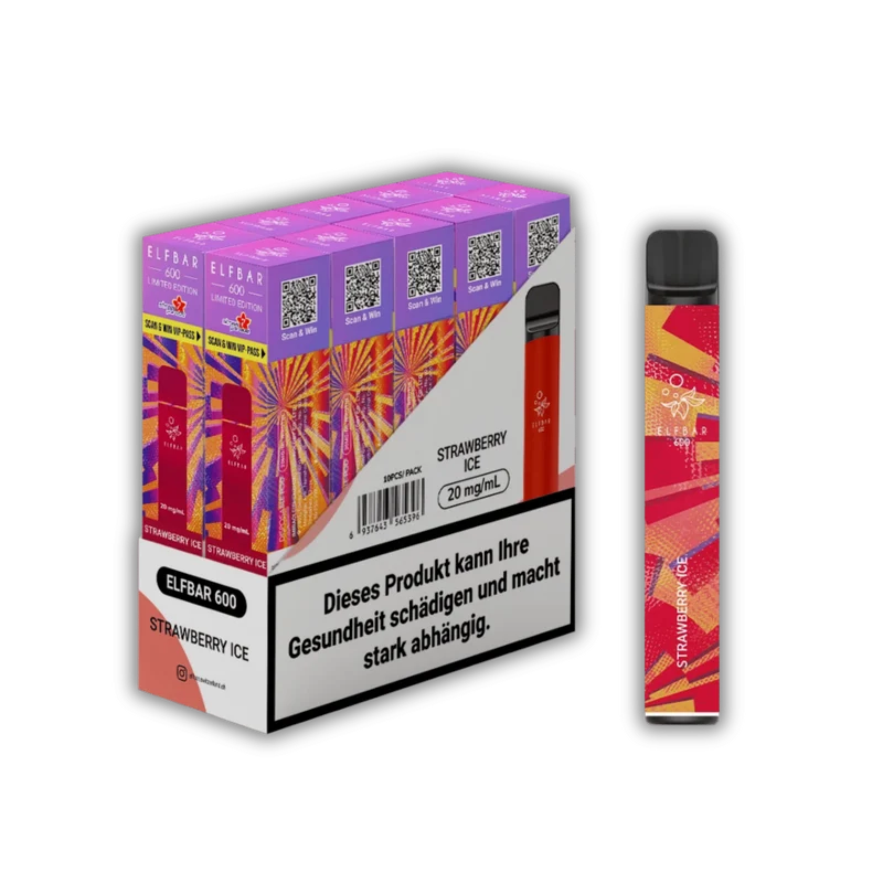 Elf Bar 600 Streetparade Strawberry Ice – Einweg Vape 20 mg/ml