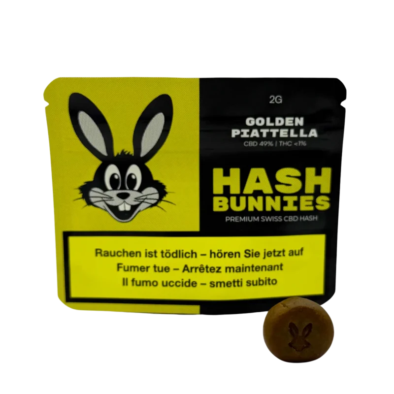 Hash Bunnies Golden Piatella – Premium Swiss CBD Hash 2g