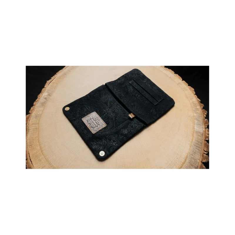 Kavatza Tabaktasche Suede Ethnic – Leder Schwarz