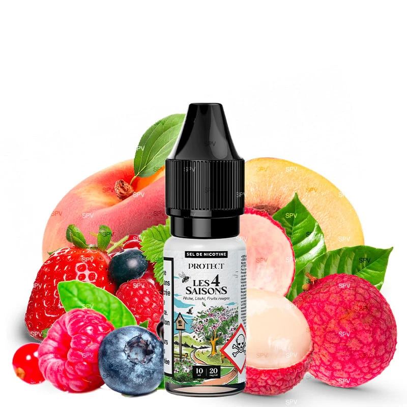 Protect - Pfirsich Litschi Rote Früchte Nikotinsalz - Les 4 Saisons Frühling | 10 ml