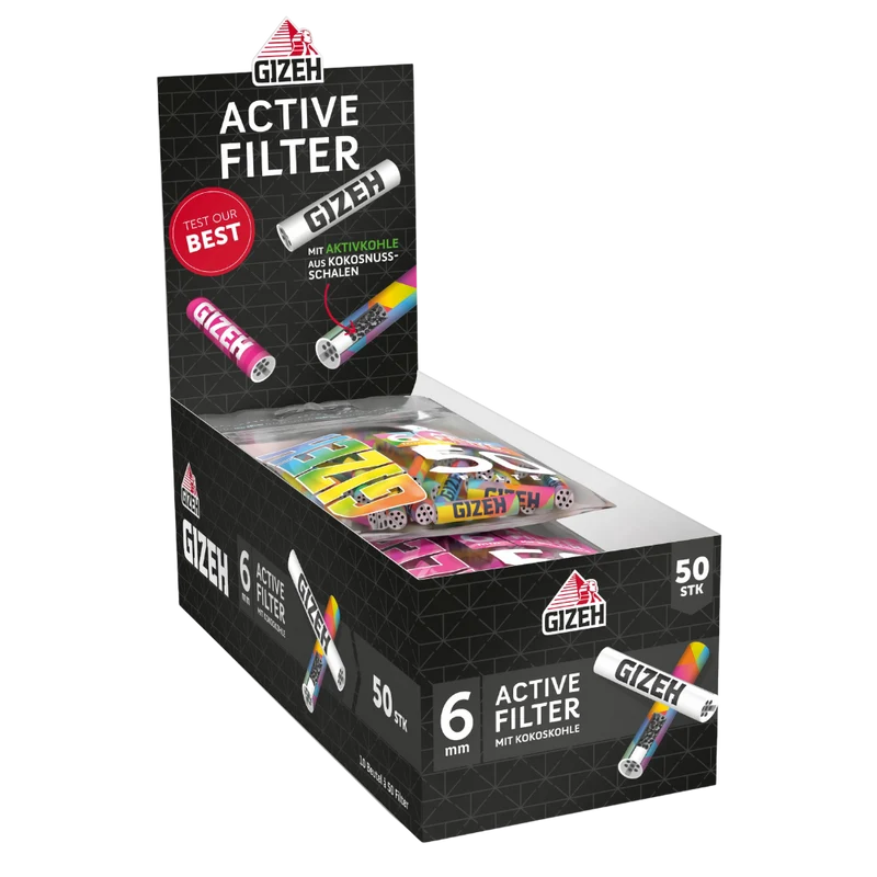 GIZEH - AKTIV FILTER 6mm MIX (50er)