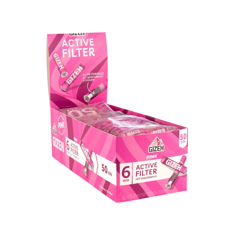 GIZEH PINK - AKTIV FILTER 6mm (50er)