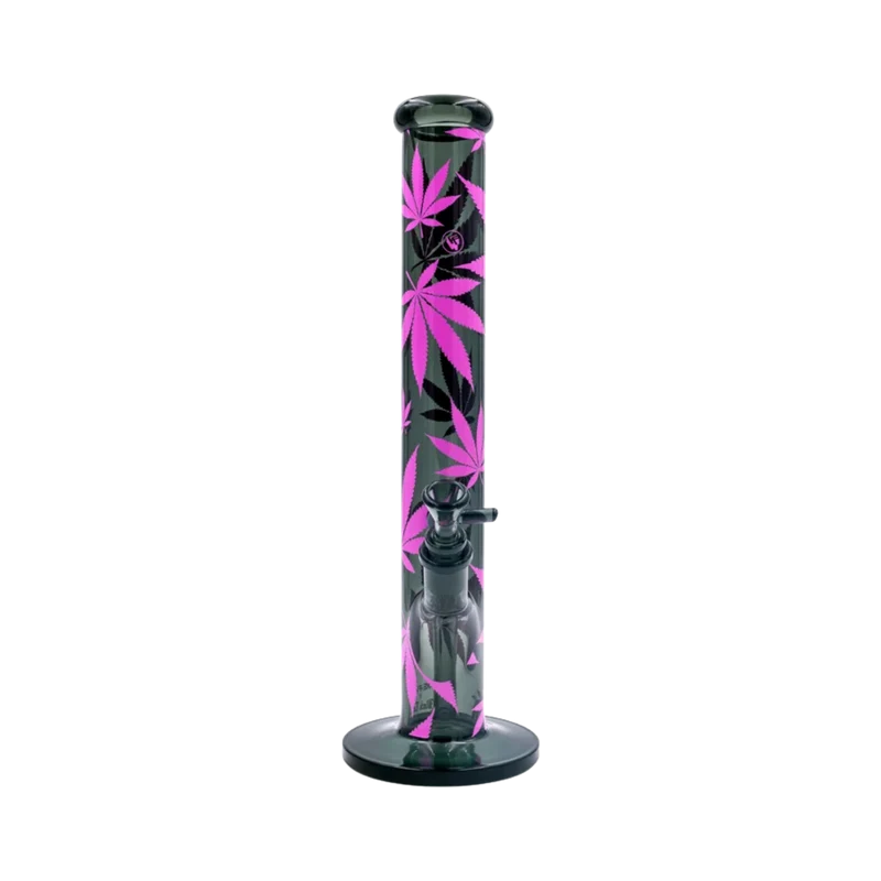 FireFlow & BlackLeaf Leaves Pink – Glas Bong, 40 cm × 5.1 cm