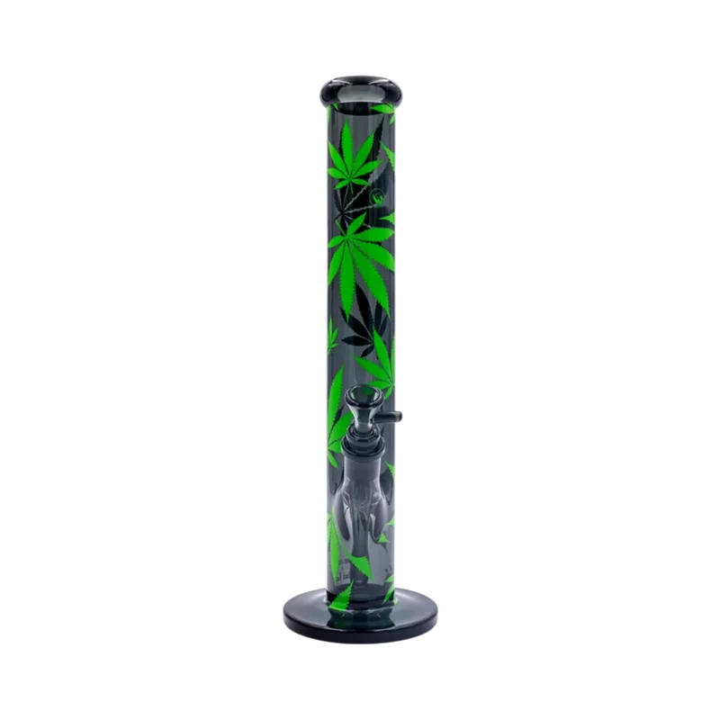 FireFlow & BlackLeaf Leaves Green – Glas Bong, 40 cm × 5.1 cm