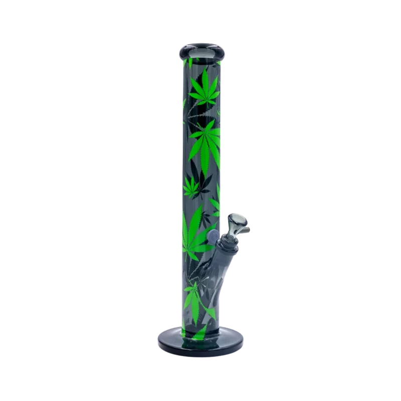 FireFlow & BlackLeaf Leaves Green – Glas Bong, 40 cm × 5.1 cm