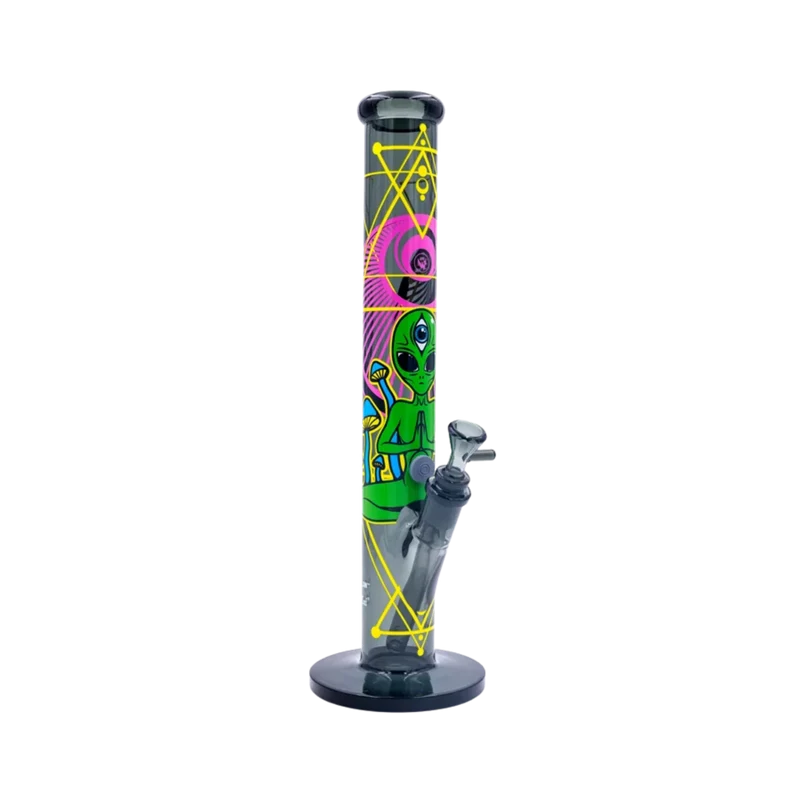 FireFlow & BlackLeaf Trippy Alien – Glas Bong, 40 cm × 5.1 cm