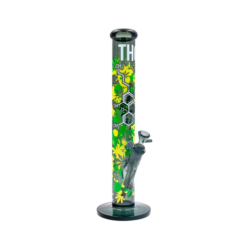 FireFlow & BlackLeaf THC Molecule – Glas Bong, 40 cm × 5.1 cm