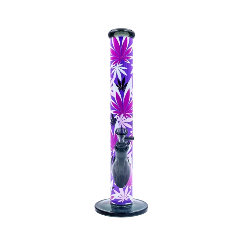 FireFlow & BlackLeaf Pink Leaves – Glas Bong, 40 cm × 5.1 cm