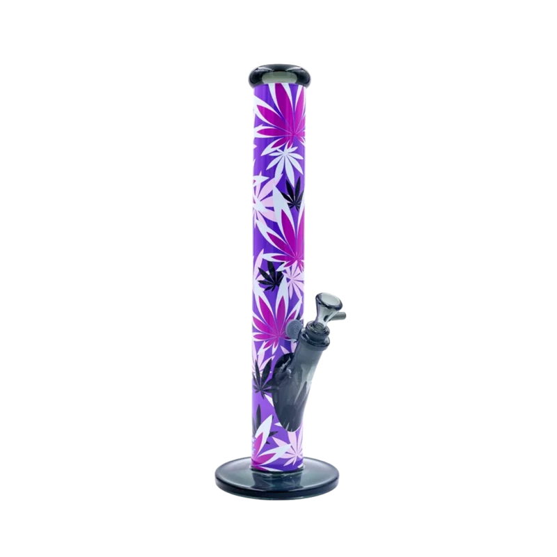 FireFlow & BlackLeaf Pink Leaves – Glas Bong, 40 cm × 5.1 cm