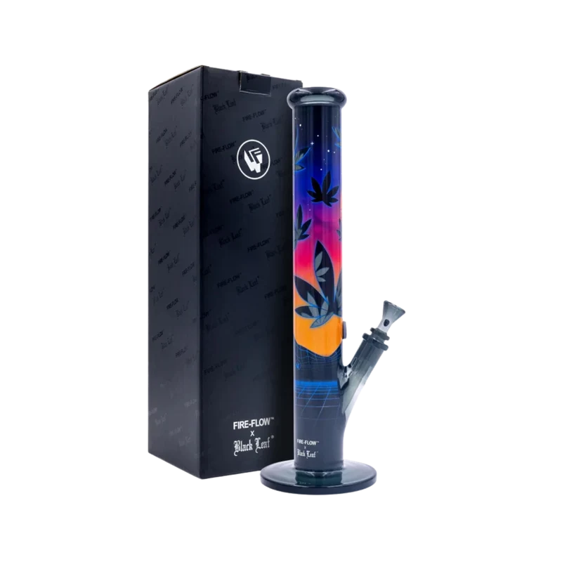FireFlow & BlackLeaf Leaves 37-3 – Glas Bong, 40 cm × 5.1 cm