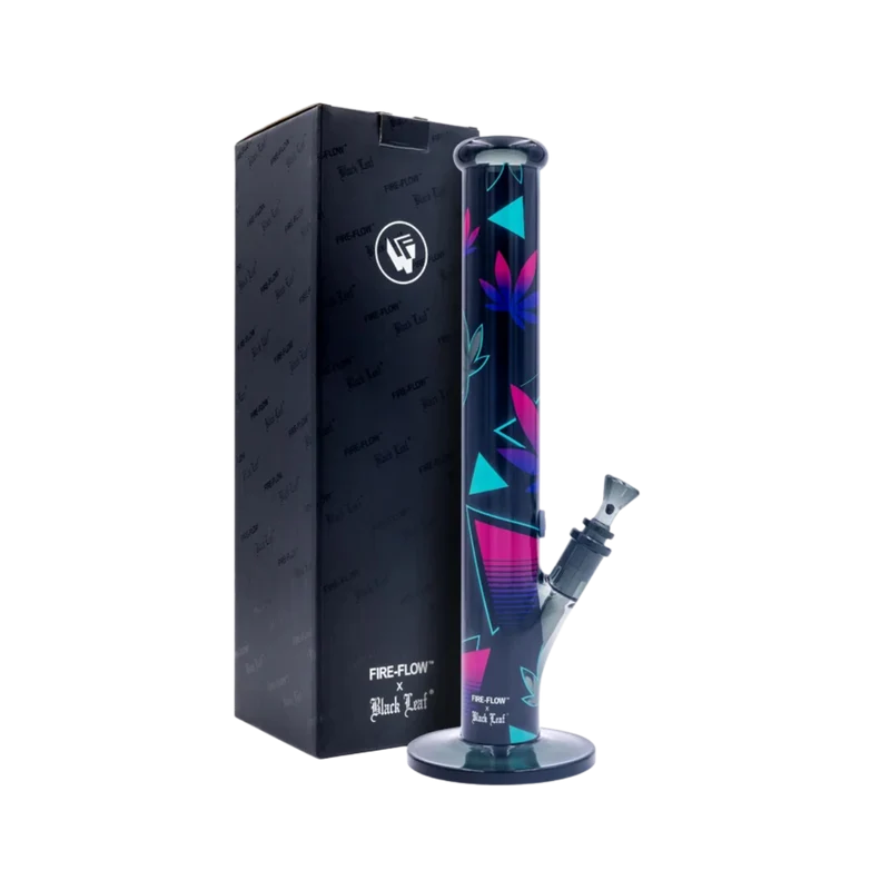 FireFlow & BlackLeaf Leaves 37-2 – Glas Bong, 40 cm × 5.1 cm