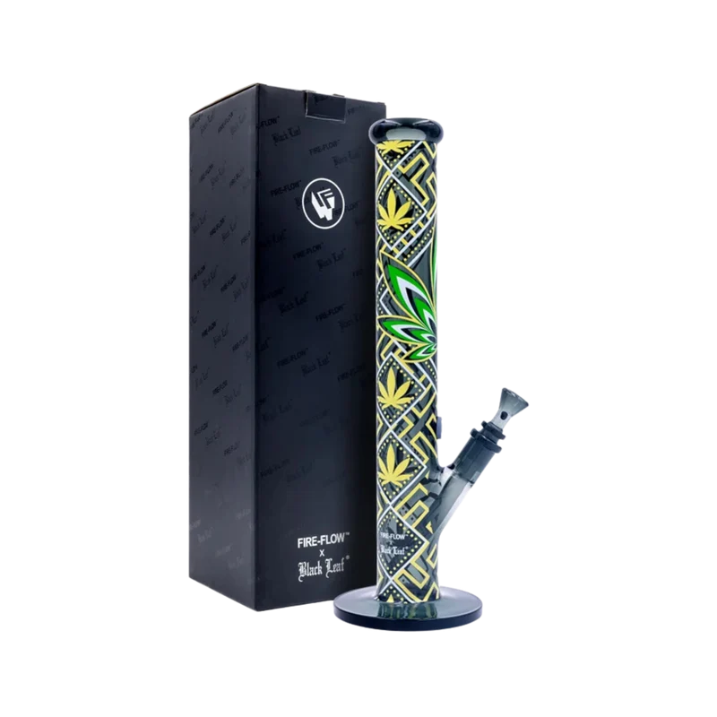 FireFlow & BlackLeaf Leaves 34 – Glas Bong, 40 cm × 5.1 cm