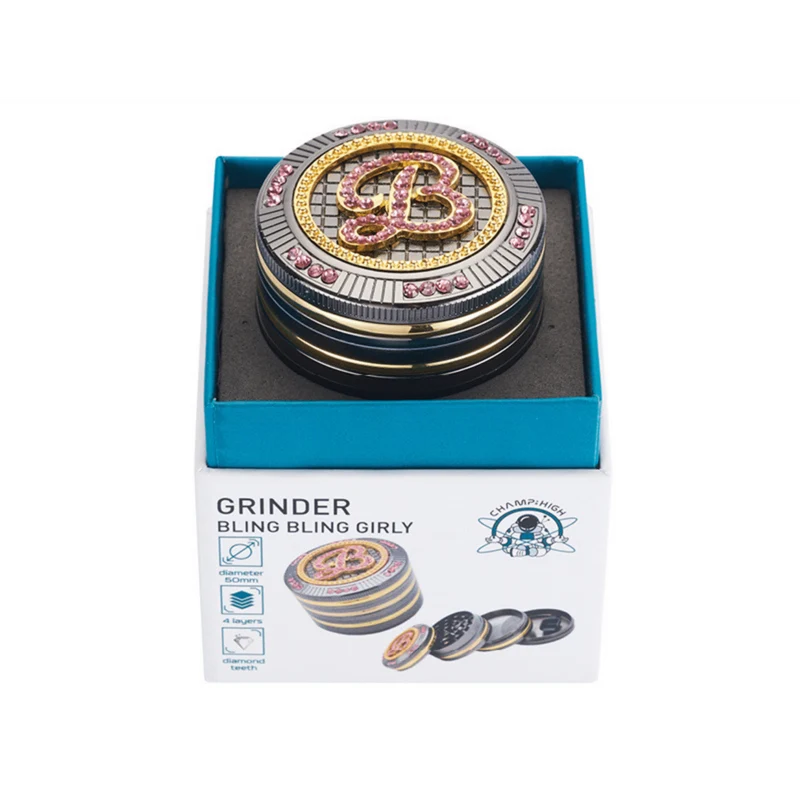 Champ High Metall Grinder Bling Bling Girly 50 mm, 4-teilig