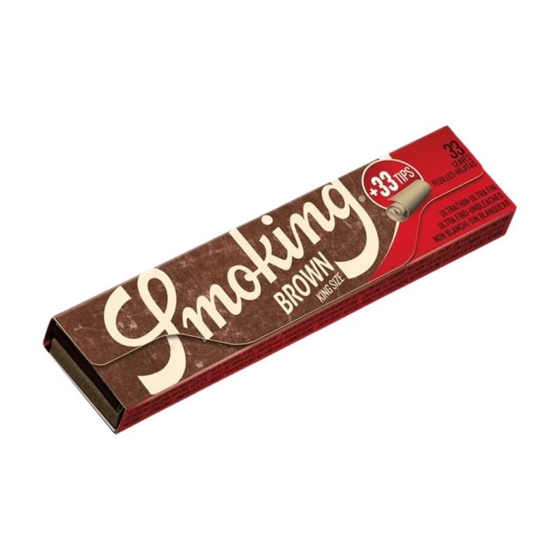 Smoking Brown King Size + Tips – Display, 24 Hefte à 33 Blatt + 33 Tips
