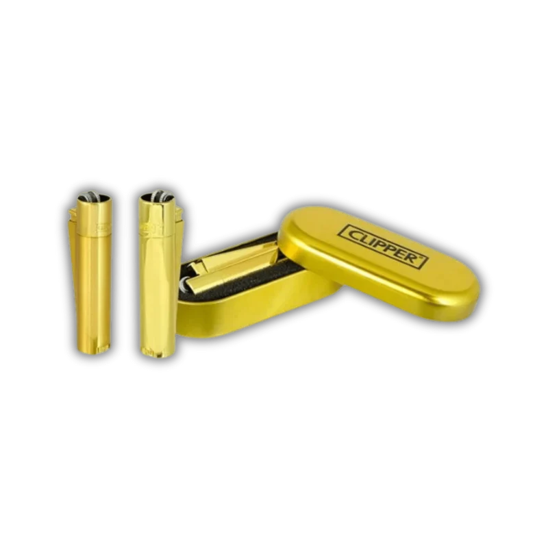 Clipper Metal Gold – Feuerzeug, Display 12 Stück