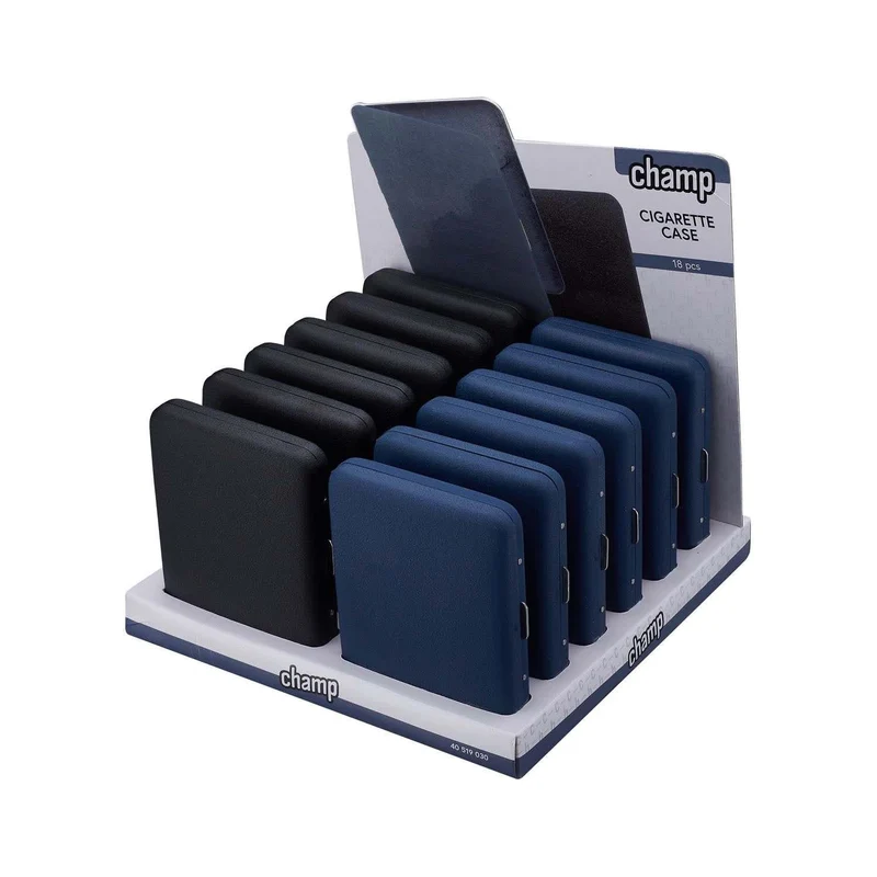 Champ Zigarettenetui Sandy Grip – 18er Metall, Display 12 Stück