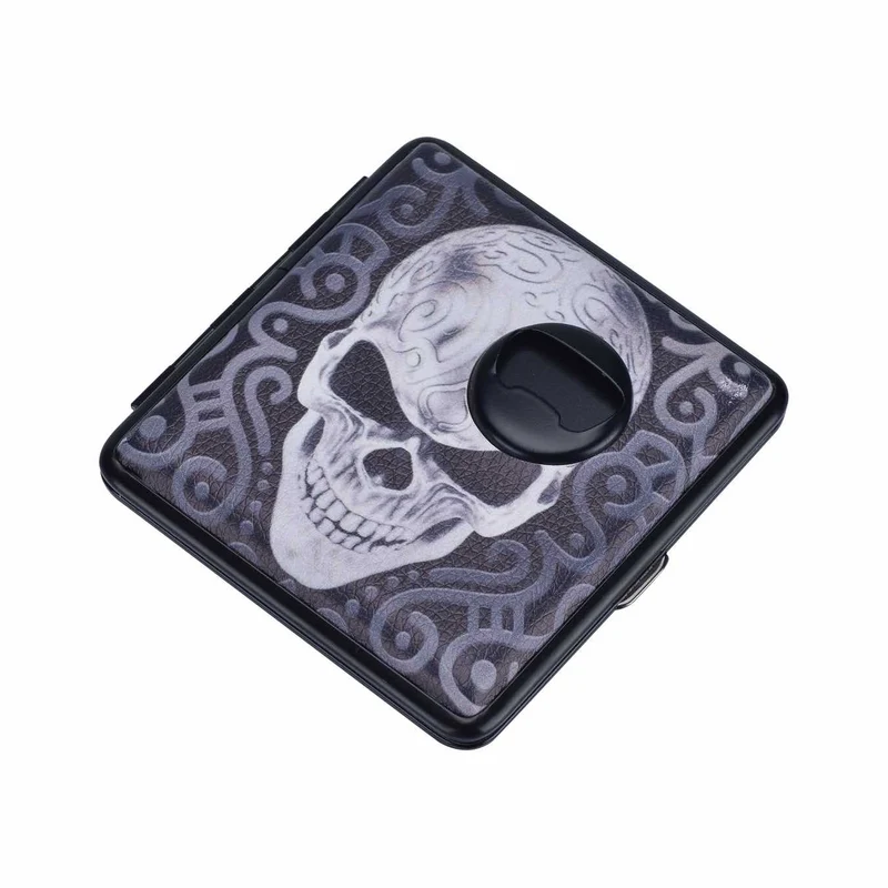 Champ Zigarettenetui Totenkopf & Flaschenöffner – 20er, 12 Stück