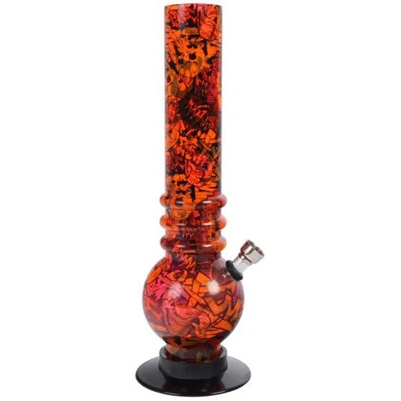 Acryl Bong Street Art Red 26cm – rote Kunststoffbong mit Kickloch