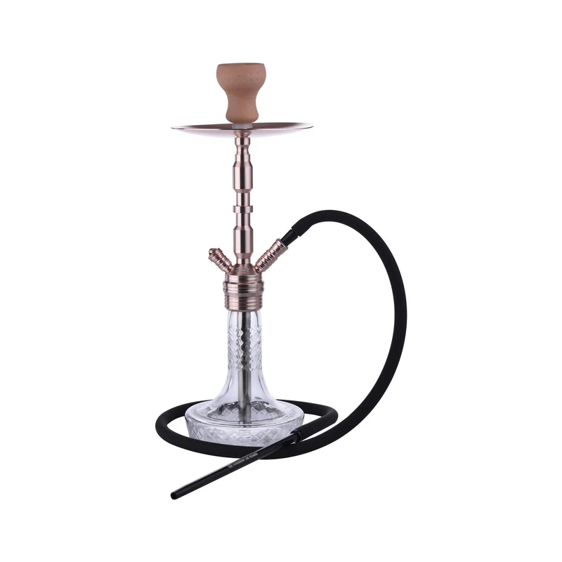 Al Malik Shisha Aghbala Kristall Rosengold – Wasserpfeife 53cm