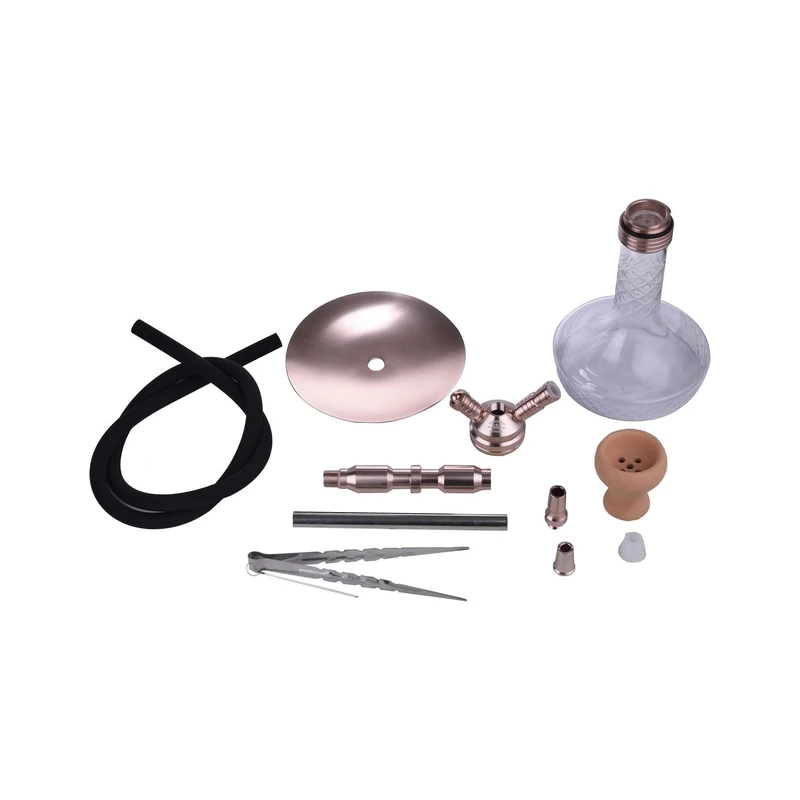 Al Malik Shisha Aghbala Kristall Rosengold – Wasserpfeife 53cm