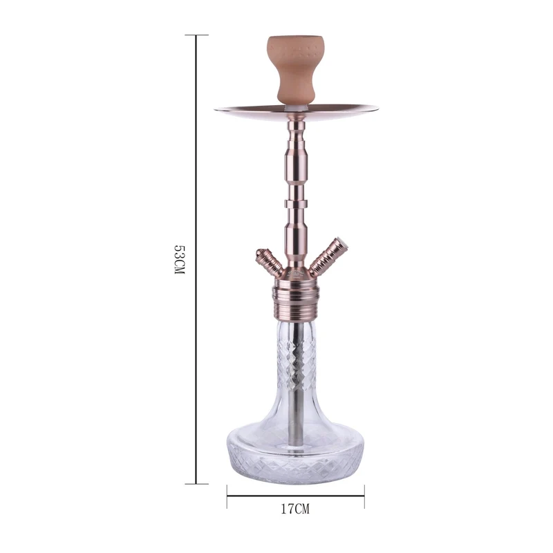 Al Malik Shisha Aghbala Kristall Rosengold – Wasserpfeife 53cm